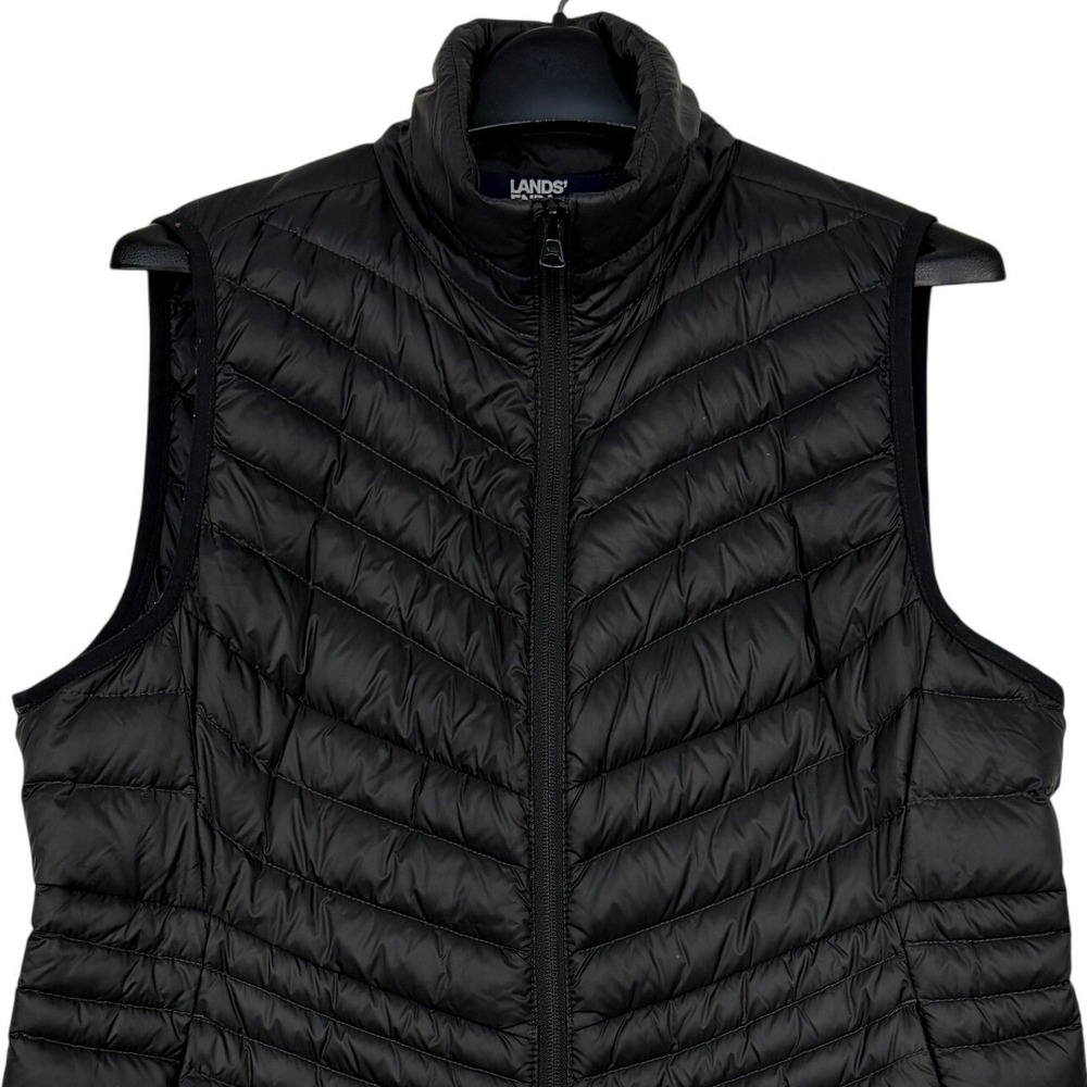 Lands End Womens Wanderweight Ultralight Packable LONG Down 800 Fill Puffer Vest